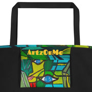 ArtzOnMe Green Beach Bag